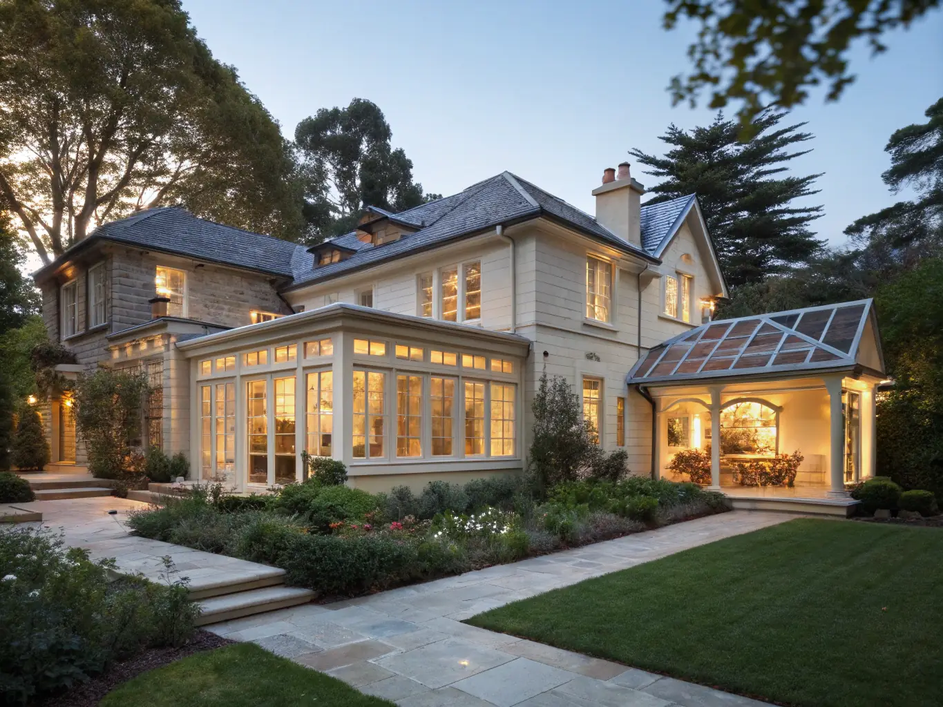 An aerial view of a residential extension project, demonstrating KB Master's capability to seamlessly integrate new living spaces with existing homes. The extension features a modern design and blends harmoniously with the original structure.