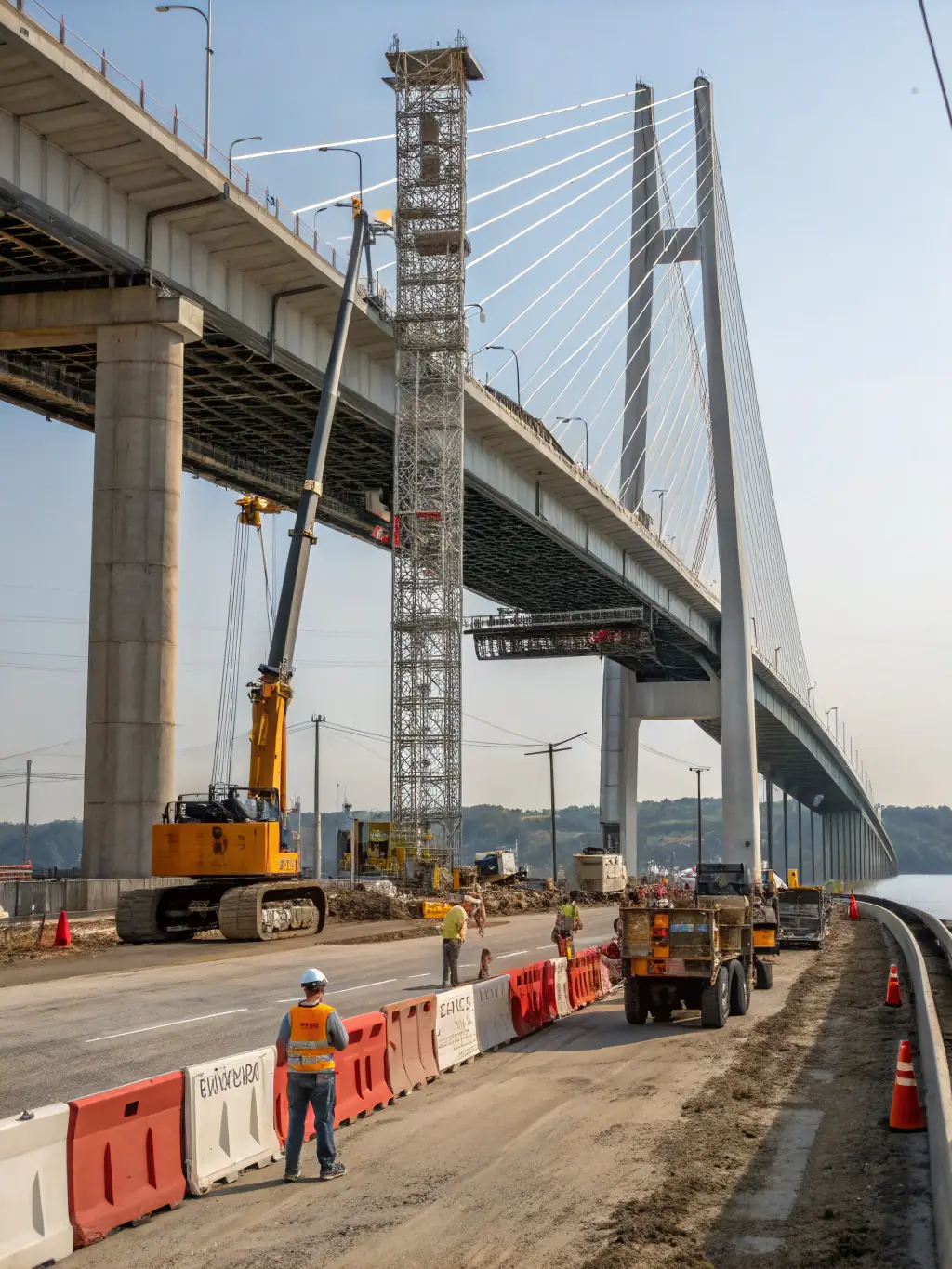An aerial view of a KB Master civil engineering project in Mauritius, showcasing road construction and infrastructure development, highlighting the scale and complexity of the work.